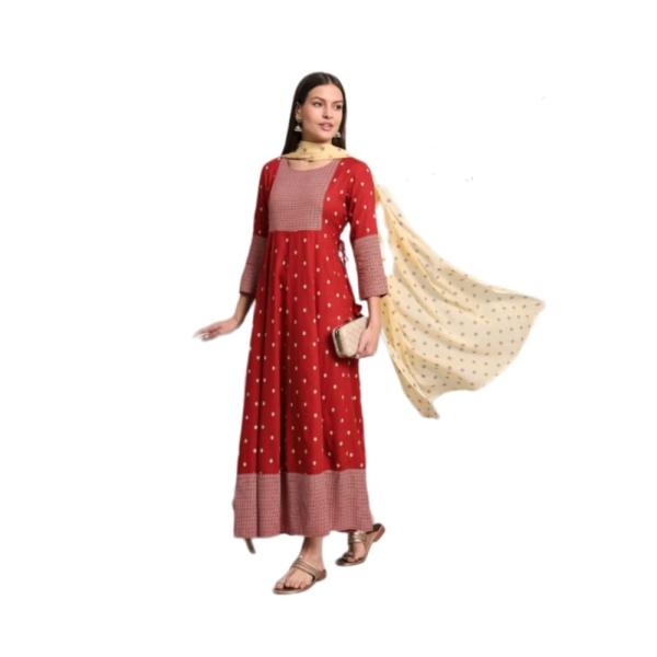 Dark Red suit with dupatta