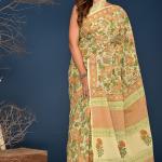 Handcrafted Cotton Printed Saree with Blouse