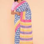 Handcrafted Cotton Printed Saree with Blouse