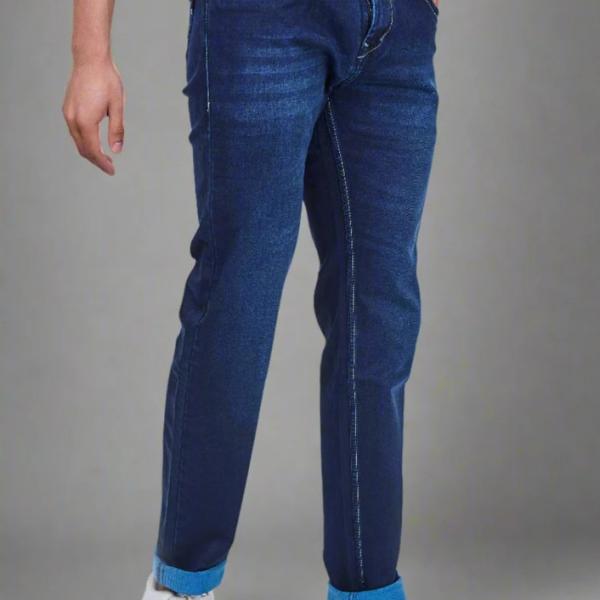 Dark Blue Narrow Fit Jeans with Light Shaded