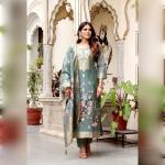 Elegant Floral Embroidered Silk Suit Set