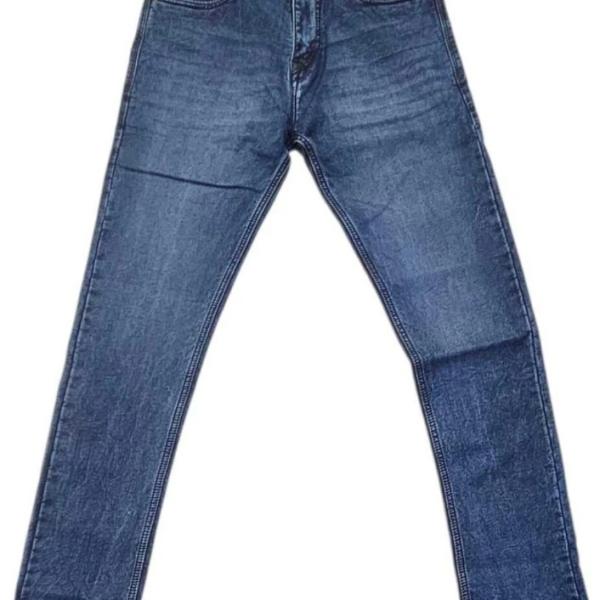 Mens Slim Mid Rise Blue Jeans