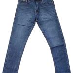 Mens Slim Mid Rise Blue Jeans