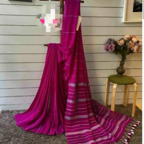 Handwoven Cotton Striped Saree