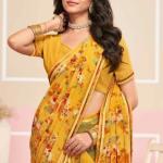 Geometric Print Daily Wear Gorget Saree