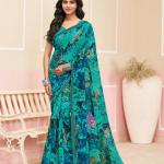 Geometric Print Daily Wear Gorget Saree