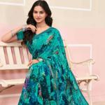 Geometric Print Daily Wear Gorget Saree