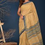Handcrafted Cotton Printed Saree with Blouse