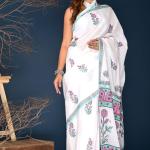 Handcrafted Cotton Printed Saree with Blouse
