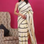 Cotton hand block printed saree