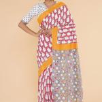 Handcrafted Cotton Printed Saree with Blouse